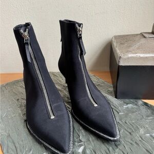 ALEXANDER WANG ANKLE ERI BOOTS RHINESTONES BLACK SIZE 7.5